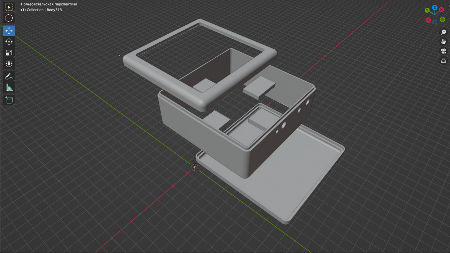 3D-модель корпуса в разборе